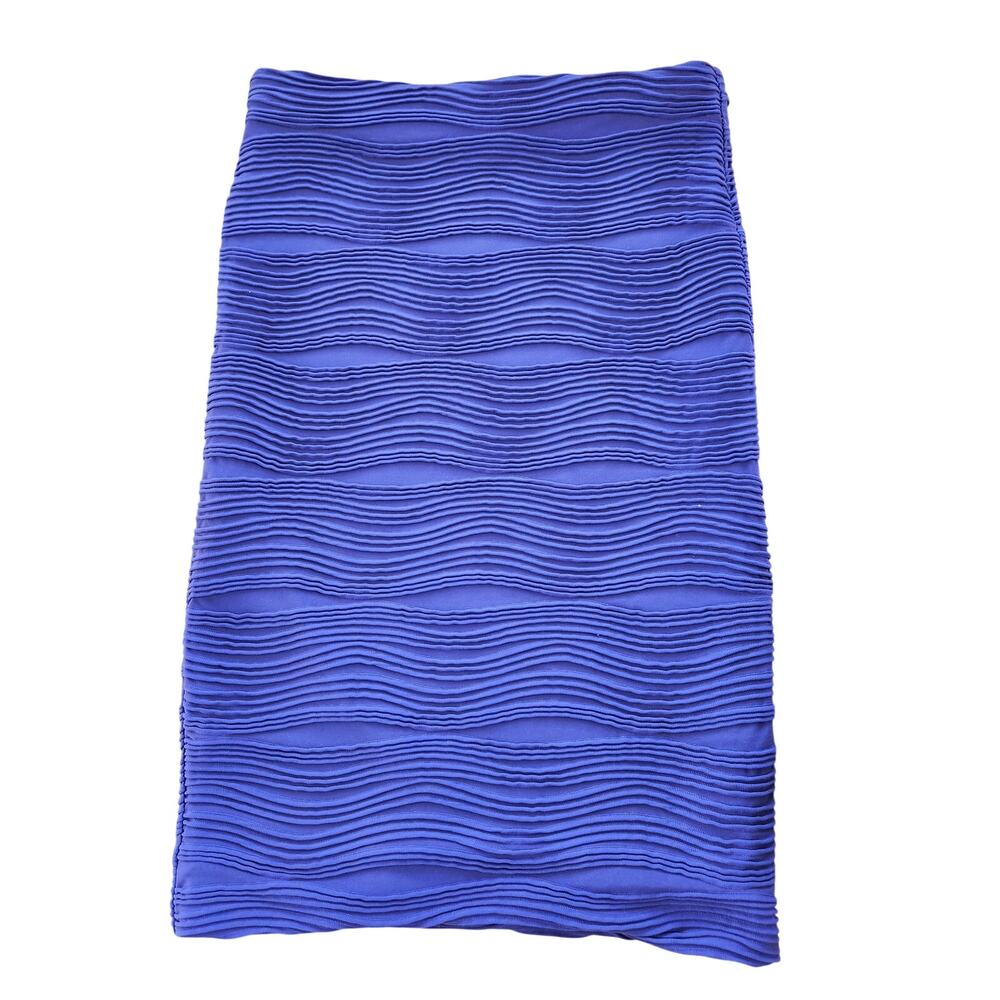 Brat Star Blue Textured Mini Skirt Stretch Bodycon Ruched Y2K